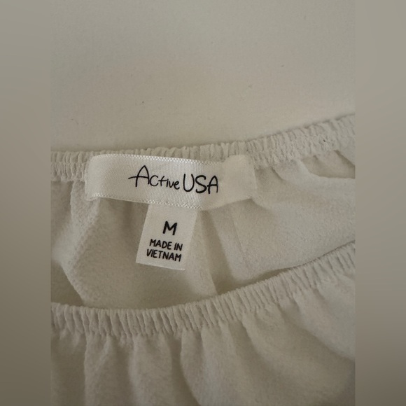 Active USA White Off-Shoulder Lace Sleeve Blouse – Size M – NWT - Picture 5 of 7